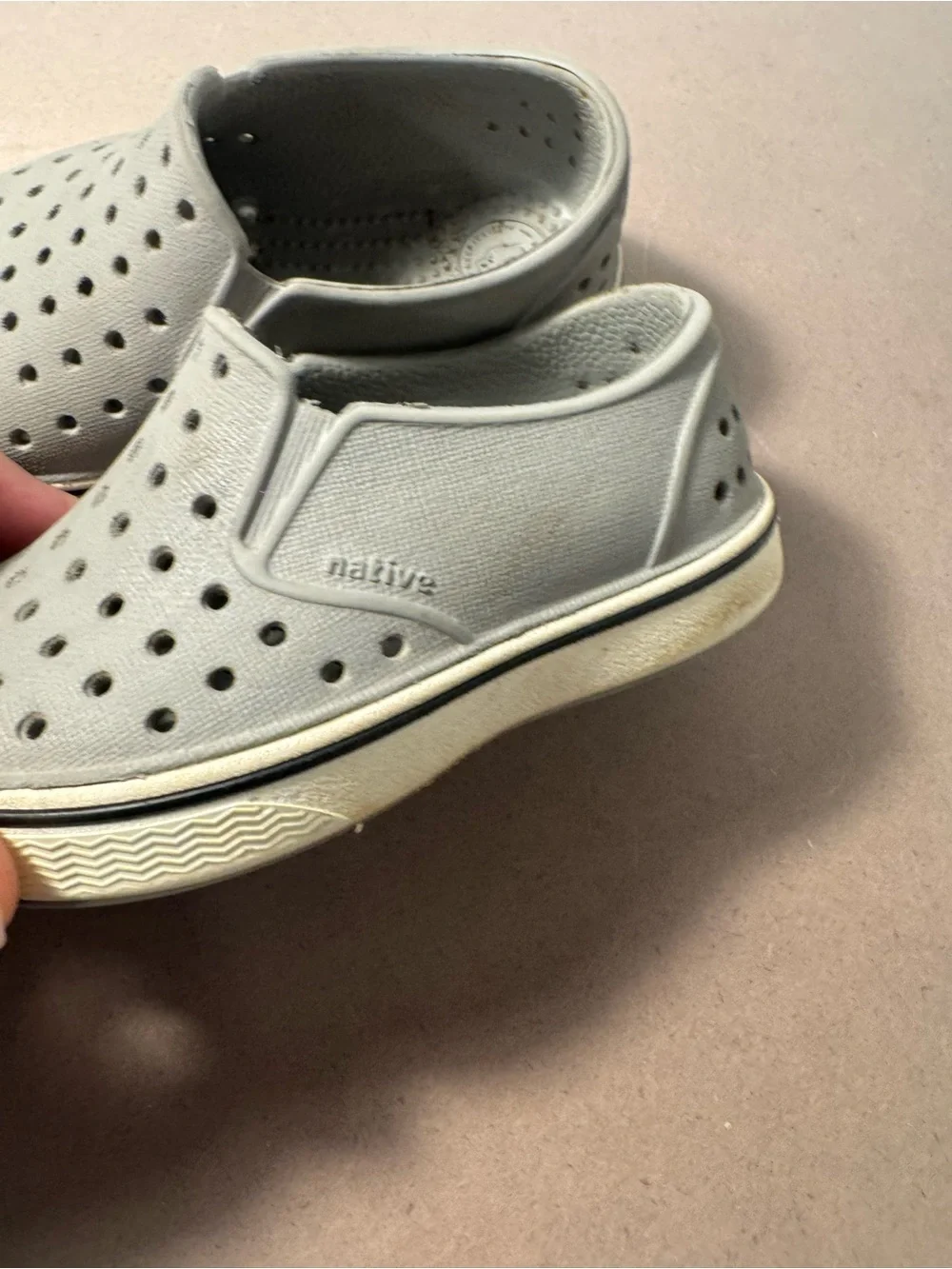Native Gray Perforated Men’s Slip-On Loafers